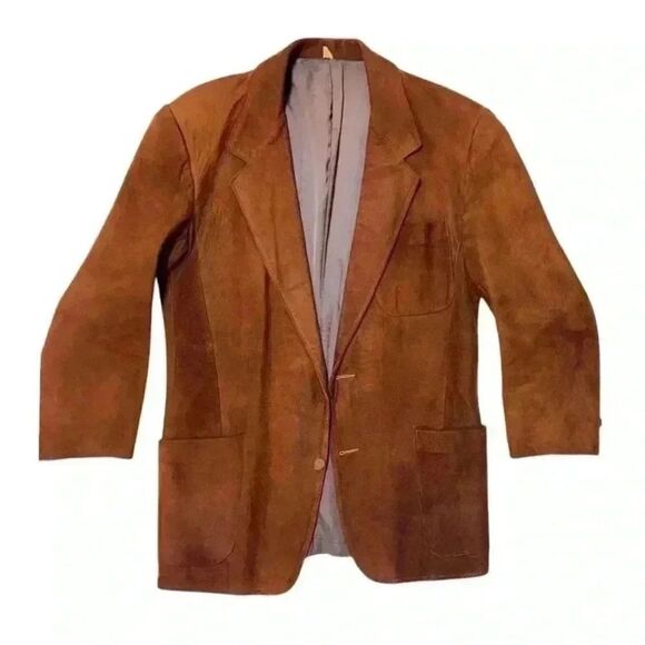 Vintage Other - Vintage 1940s Los Angeles Sportogs Weatherproof Leather Sports Coat in Rust Sz40